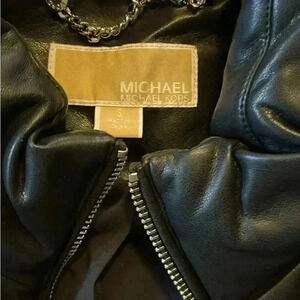 New Micheal  Kors $498 leather puffer vest 😎😎😎😎